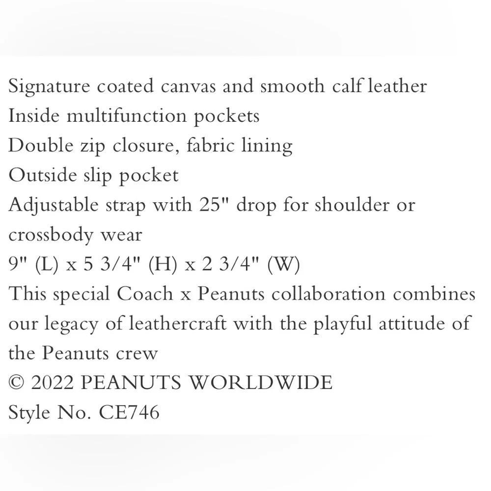 Coach X Peanuts graham crossbody - Picture 10 of 10